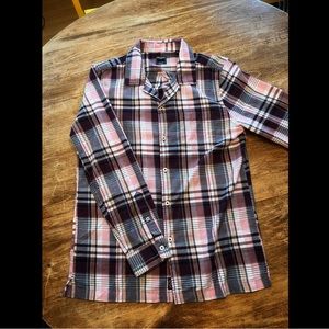 Todd Snyder Portuguese Washed Flannel Camp Collar Shirt in Maroon
